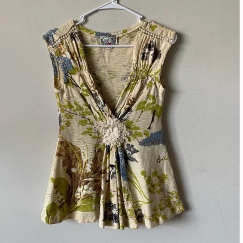 Anthropologie y2k Yoana Baraschi crochet baby doll top - XS